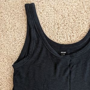 NWOT Aerie Scooped Neck Black Ribbed Tank Top